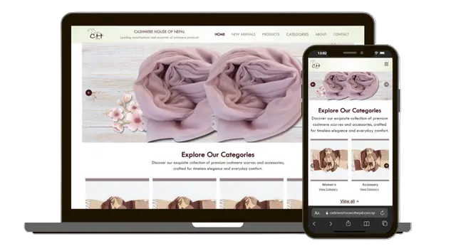 Cashmere House of Nepal - Dynamic Website project showcase