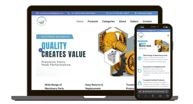 Civil Enterprises - Dynamic Website project showcase