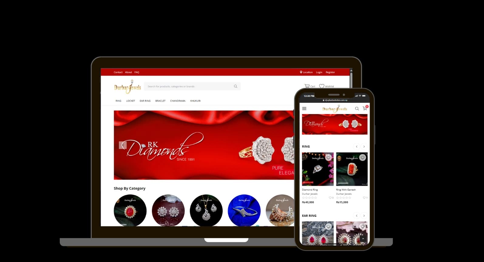 Durbar Jewels - Ecommerce & Custom Jwellery Management System project showcase