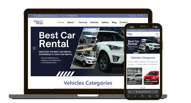 Easy Car Rental - Dynamic Website project showcase