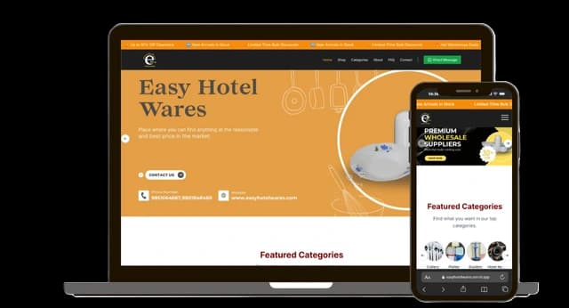 Easy Hotel Wares - Dynamic Website project showcase