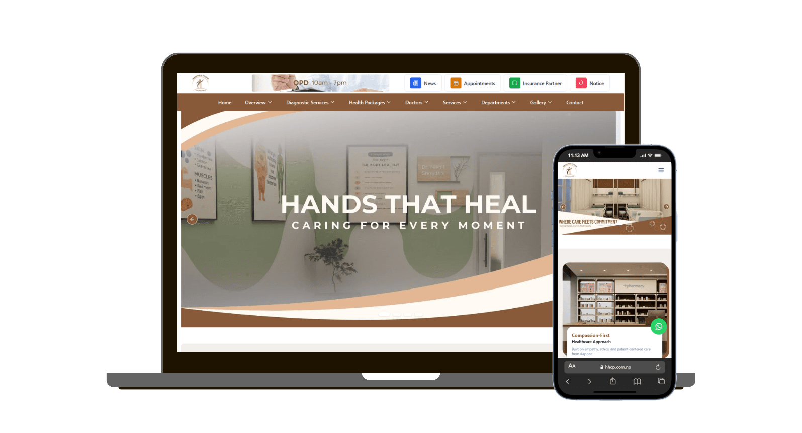 Human Health Polyclinic - Dynamic Website project showcase