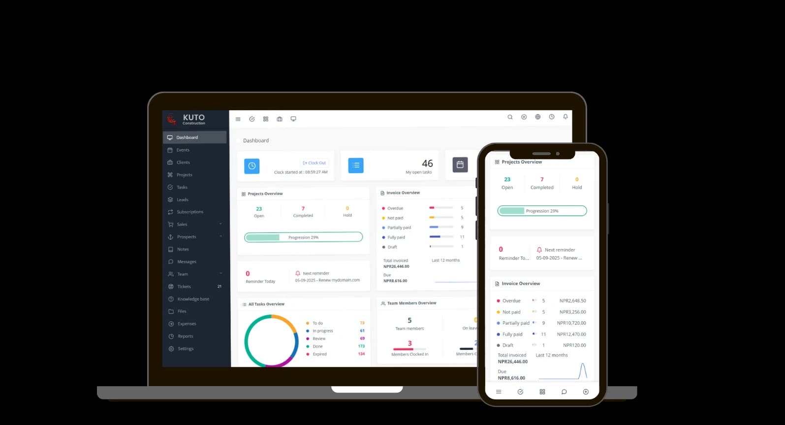 Kuto Construction - CRM System project showcase