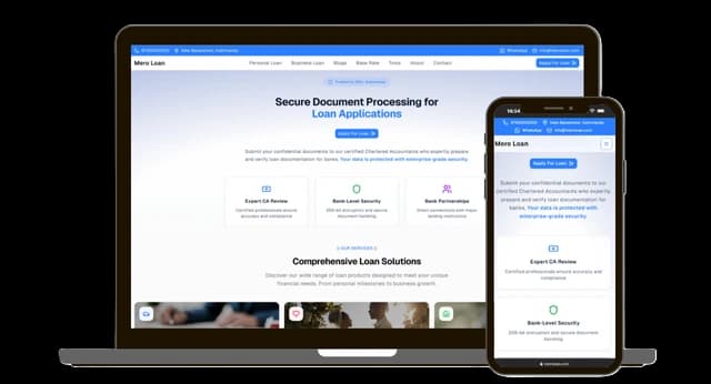 Meroloan - Dynamic Website project showcase