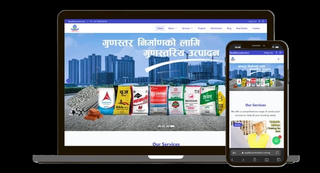 Quality Construction - Dynamic Website project showcase