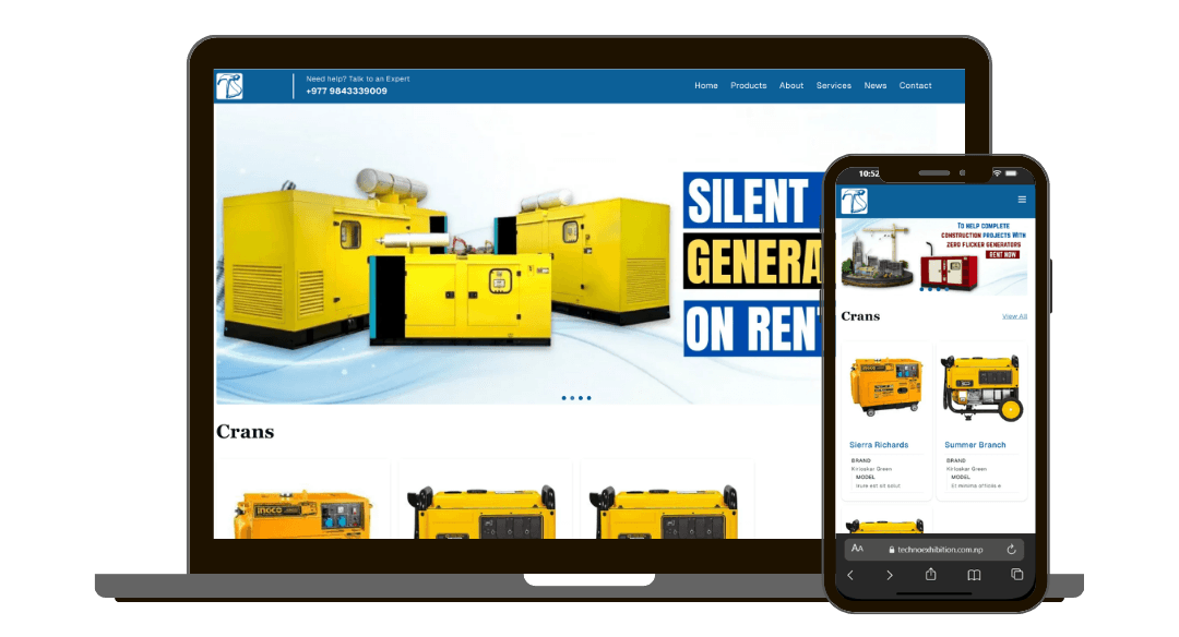 Techno Nepal - E-commerce Website project showcase