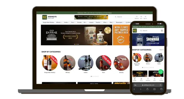 Whiskey Nepal - Ecommerce Website project showcase
